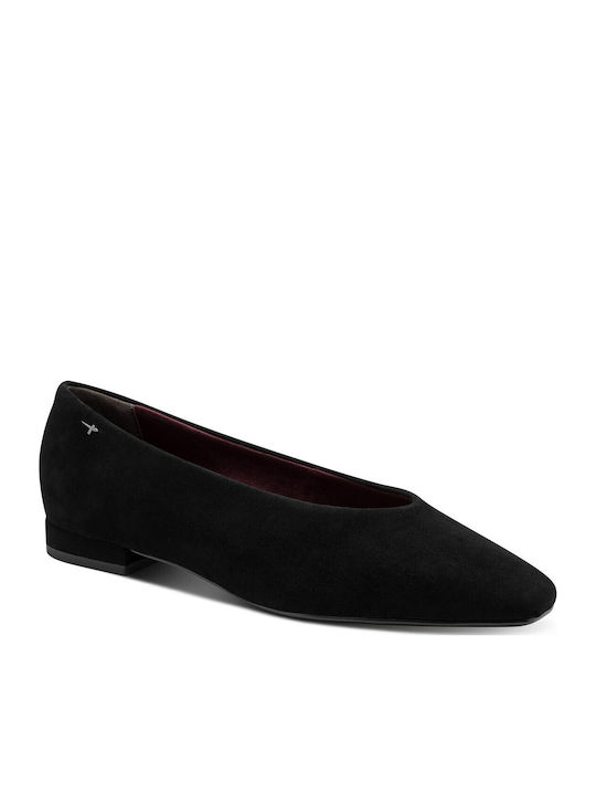Leather Women's Ballerina Shoes In Black Color