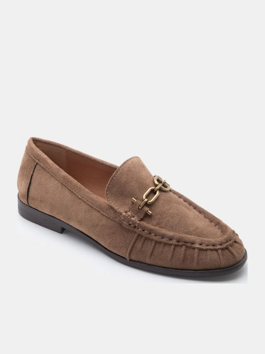 Women's Moccasins In Beige Colour
