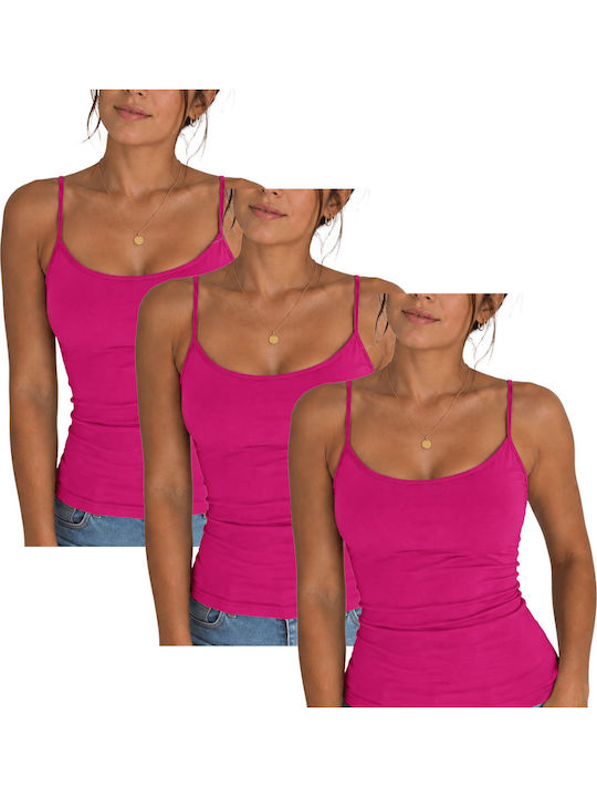 Women's Fuchsia with Spaghetti Strap 3Pack