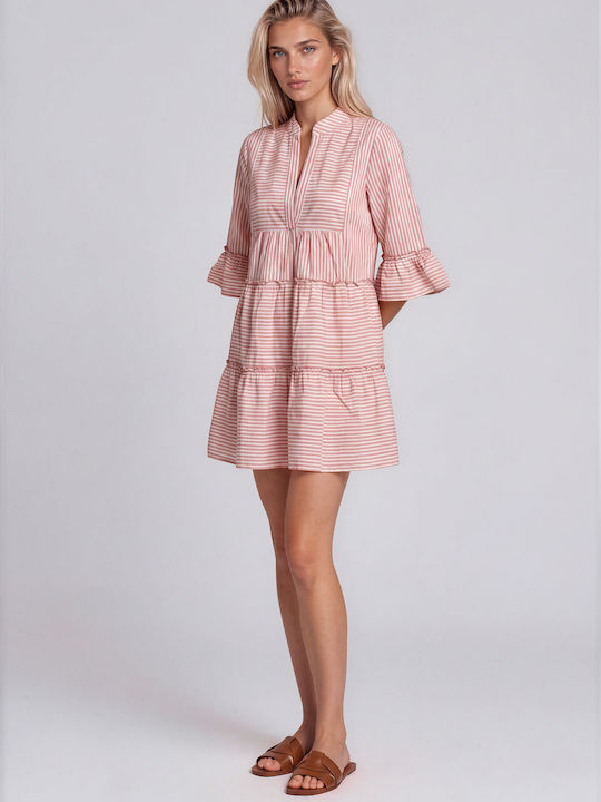 Pink Label Γυναικείο Φόρεμα Παραλίας Apricot