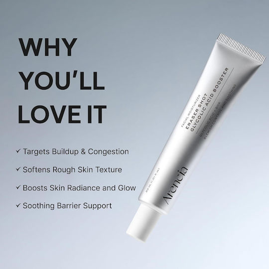 Arencia Eraser Shot Glycolic Acid Booster Light Face Cream for Blemishes with Niacinamide & AHA 30ml