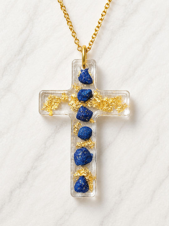 Elle Cross from Gold Plated Steel with Chain