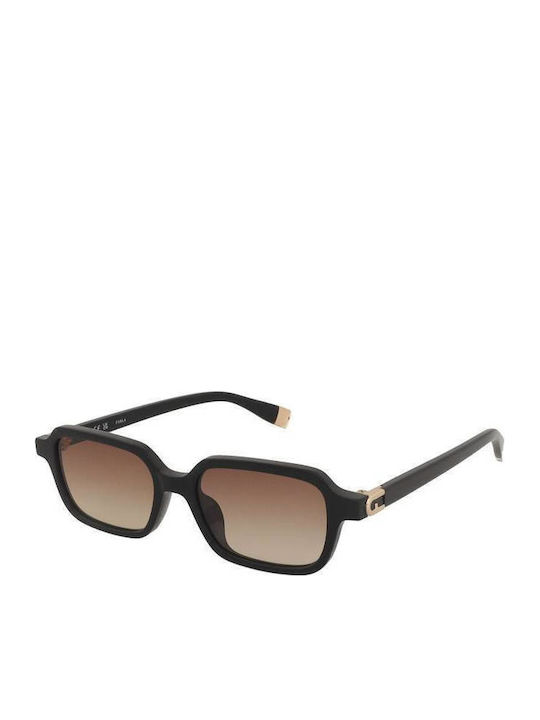 Furla 0700 Feminini Ochelari de soare cu Negru Cadru și Maro Degrade Lentilă sfu971 0700