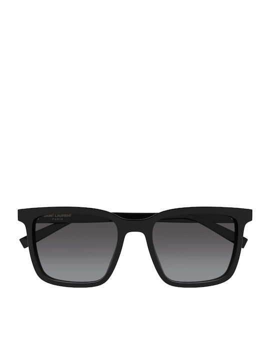 Ysl Unisex Sunglasses With Black Horn-Rimmed Frame And Black Gradient Lens