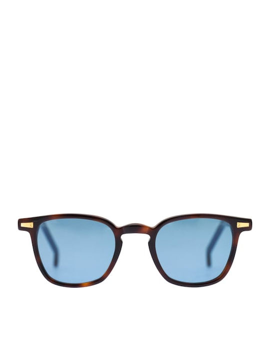 Kyme Unisex Ochelari De Soare Cu Ramă Din Plastic Maro Tartarugă Și Lentile Albastre Fernando 05