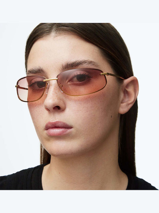 Meller Abeni Ochelari De Soare Unisex Cu Ramă Metalică Aurie Și Lentile Aurii Degrade AB-GOLDBROWN