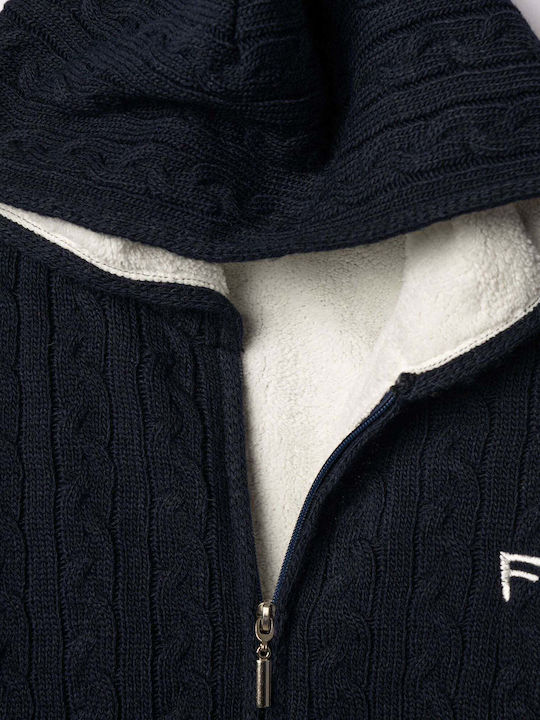 Kids Sweatshirt Cardigan With Hood Blue