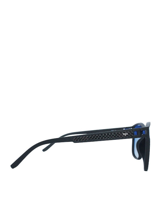 OJO Sunglasses Square Oye Unisex Γυαλιά Ηλίου με Μαύρο Κοκκάλινο Σκελετό και Μπλε Polarized Καθρέφτη Φακό