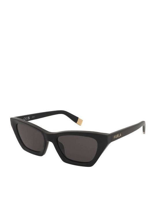 Furla Women's Sunglasses with Black Plastic Frame and Black Lens