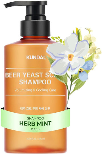 Kundal Beer Yeast Hair Loss Relief Stimulating Refreshing Sampon Miros de Ierburi și Mentă 500 Ml