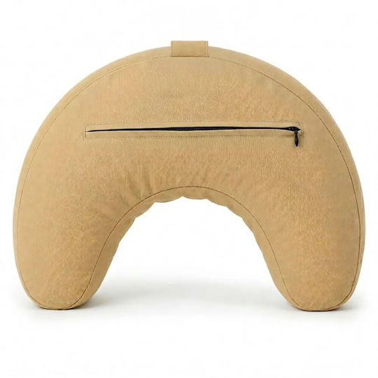 Μαξιλάρι Διαλογισμού Ημισέληνος Beige Meditation Cushion Infinity 37x17cm