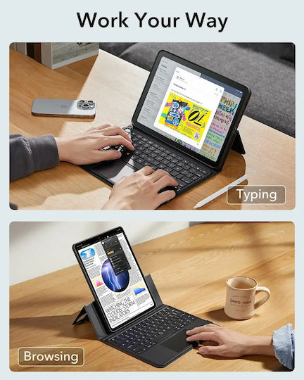 ESR Ascend Flip Cover με Πληκτρολόγιο Λευκή (Ipad Pro 11 2024/2025)