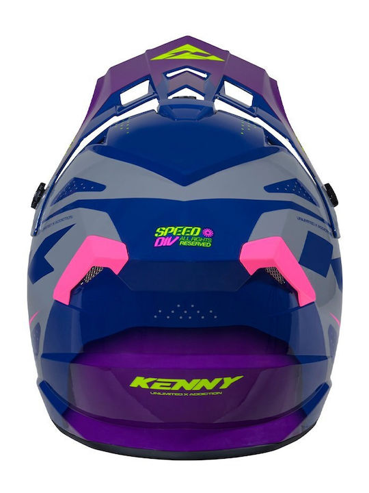 Kenny Track Graphic Div Speed Purple Pink Motorcycle Helmet Motocross ECE 22.06 1470gr