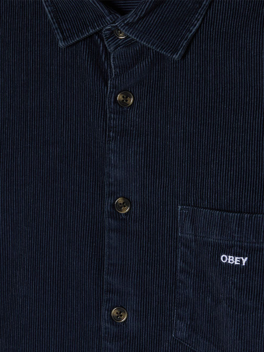 Woven Long Sleeve Corduroy Shirt Night Sky
