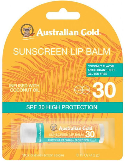 Australian Gold Sunscreen Spf30 Lip Balm SPF30 Coconut 4.2g