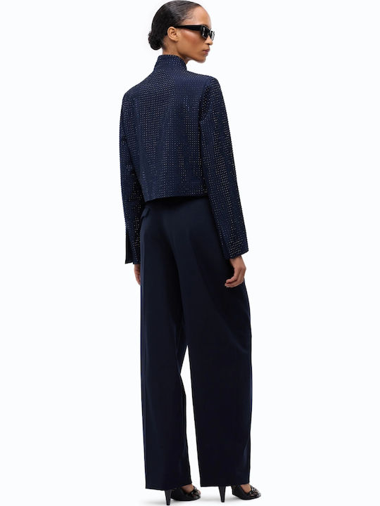 Pinko Pantaloni Dama Tesatura Navy Blue
