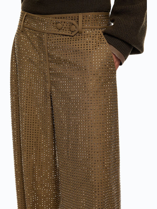 Women's Fabric Trousers Olive