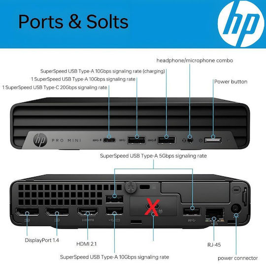 HP ProDesk 400 G9 Mini Refurbished Grade A (Core i5-12500T/16GB/256GB SSD/W11 Pro)