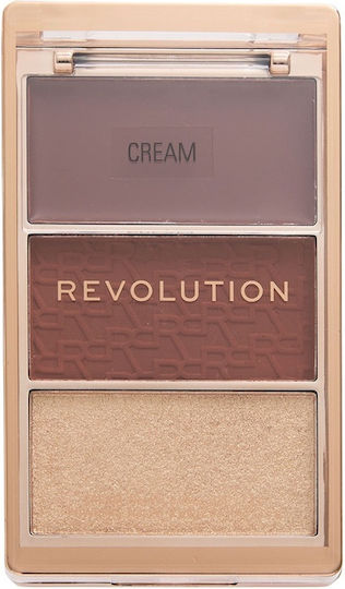 Revolution Beauty Palette with Eye Shadows in Pressed Powder Form Teddy Nude