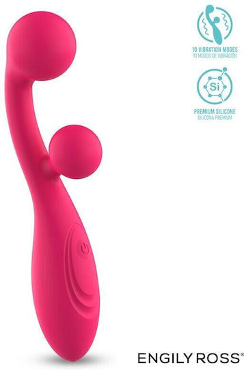 Engily Ross Vibe with Double Stimulating Ball Doppelter Vibrator 17.5cm Fuchsie