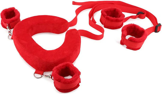 Clifcu Erotic Bondage Accessory Adjustable Leg Straps Neck Pillow Pink