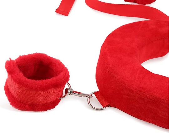 Clifcu Erotic Bondage Accessory Adjustable Leg Straps Neck Pillow Pink