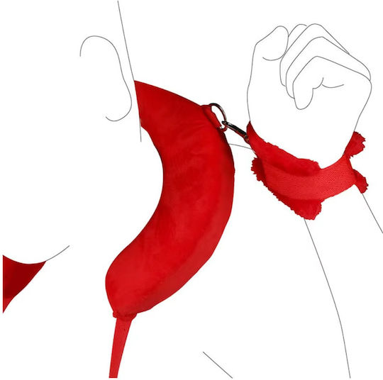 Clifcu Erotic Bondage Accessory Adjustable Leg Straps Neck Pillow Red
