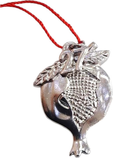 Handgefertigter Neujahrs Glücksbringer 2027 Funda Groß Silber Granatapfel 3x4cm 2027-gf3025 Handgefertigter Neujahrs Glücksbringer 2027 Funda Groß Silber Granatapfel 3x4cm 2027-gf3025