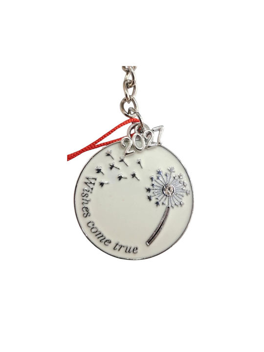 Kalliopi Silver Ръчно Изработено Окачено Щастие За Дома с Желания Бяло 2027 3.5x3.5см