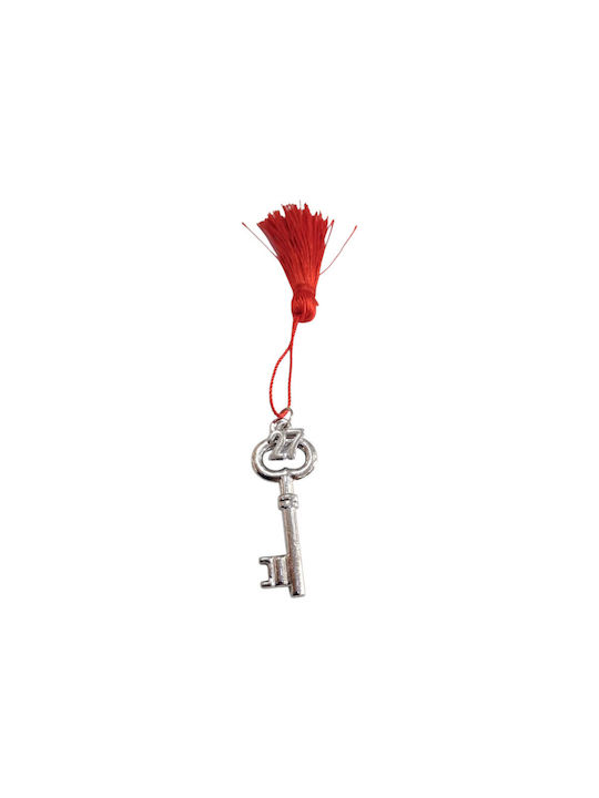 Kalliopi Silver Lucrat Manual Talisman Norocos Cheie Argintiu 2027 2x5cm