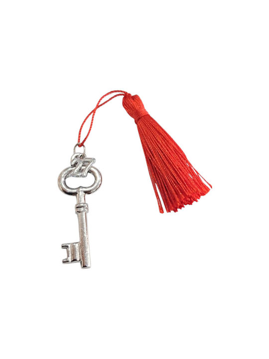 Kalliopi Silver Lucrat Manual Talisman Norocos Cheie Argintiu 2027 2x5cm