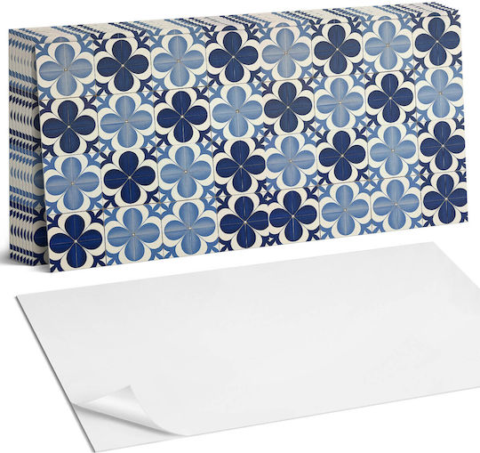 Vinyl Tile Set Kitchen Or Bathroom Decoration Geometric Flower Pattern 10x40x20 Cm