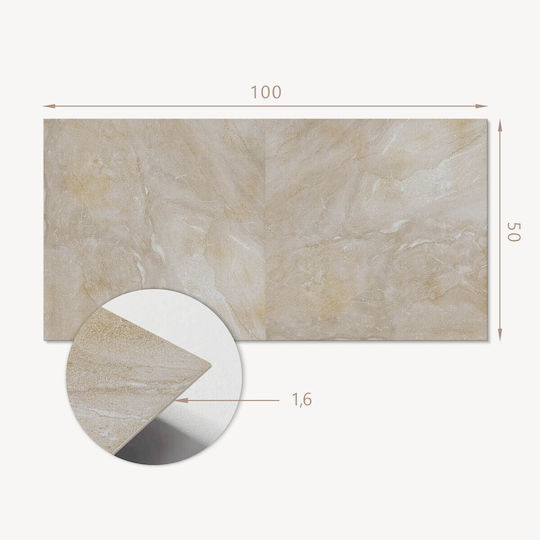 Adhesive Vinyl Panel Hallway 100x50 Natural Marble Shades