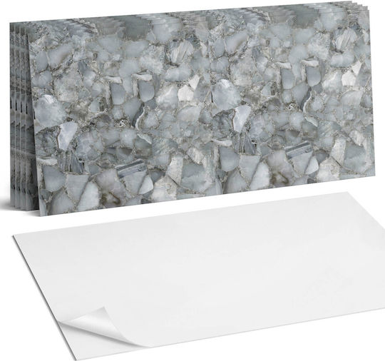PVC Tile Set Kitchen Or Bathroom Decoration Stone Mosaic Veins 6x60x30 Cm
