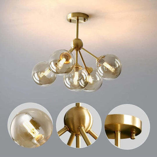 Candelabru De Masă Transparent Aur 5xe14 Mario