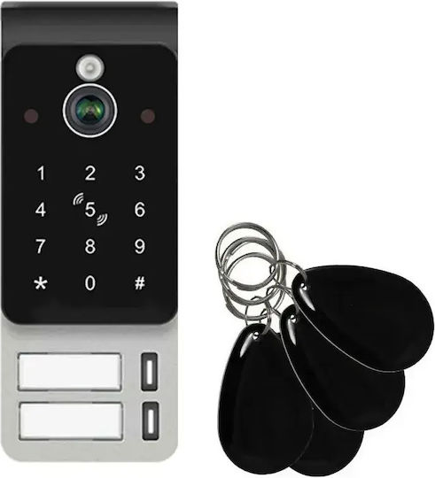 Smart Video Interfon 2 Familii Mentor Svk4105w 4 Fire WiFi Card Pin Tuya 10 Inch Ips Dvr Fhd 2mp Ik08 Alb