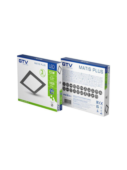 Deckenstrahler Matis Plus Downlight 13w Schwarz 4000k 1020lm Ac220-240v Eingebaute LED Ip20 120