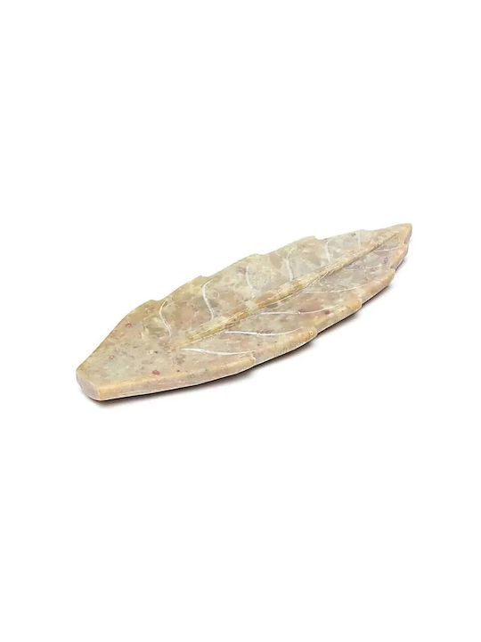 Bază din Piatră pentru Bețișoare Aromatice Sau Conuri Formă de Frunză Leaf Natural 25cm