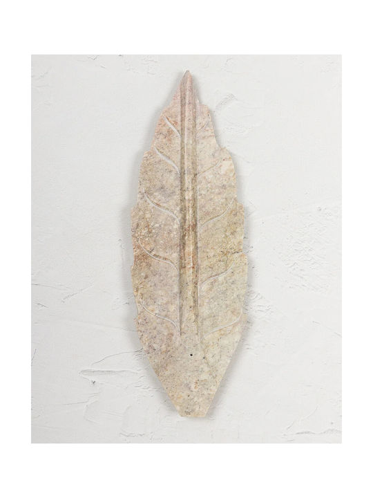 Bază din Piatră pentru Bețișoare Aromatice Sau Conuri Formă de Frunză Leaf Natural 25cm
