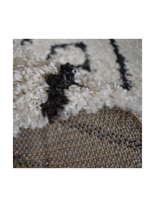 Saray Home Sahara Rug Rectangular Shaggy Cream Black 120x170cm