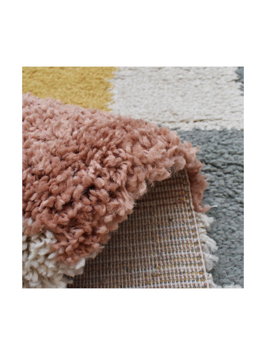 Saray Home Mosaic Living Room Rug Rectangular Shaggy Cream 120x160cm