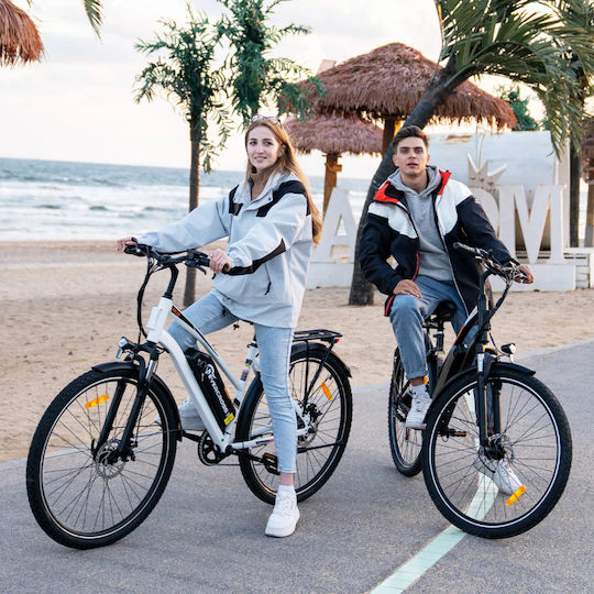 Evercross EK28W 28" Weiß Elektrofahrrad Stadt