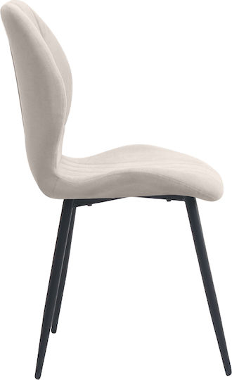 Valena Dining Chair with Fabric Upholstery Cream 48x58x87cm