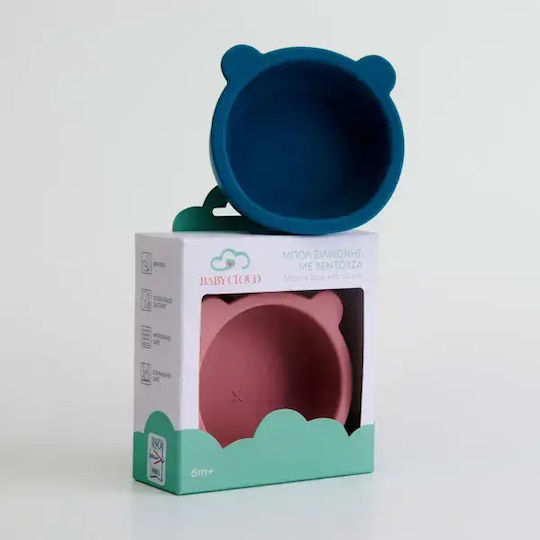 Baby Cloud Παιδικό Μπωλ Φαγητού από Σιλικόνη Ροζ