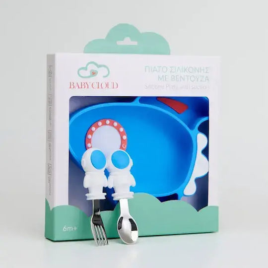 Baby Cloud Baby Food Container Set made of Silicone Blue Spaceship