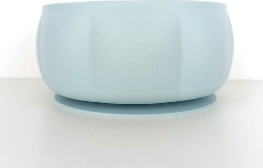 Baby Cloud Baby Food Bowl Pumpkin made of Silicone Light Blue