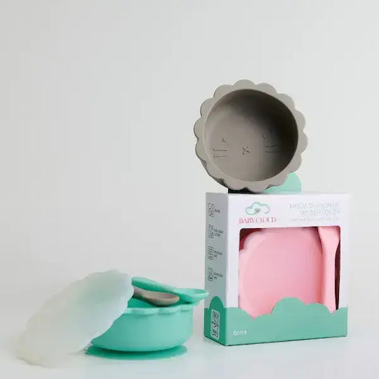 Baby Cloud Baby Food Bowl made of Silicone Gray 2pcs