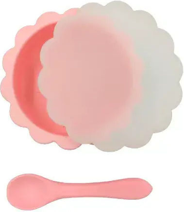 Baby Cloud Baby Food Container Set made of Silicone Pink