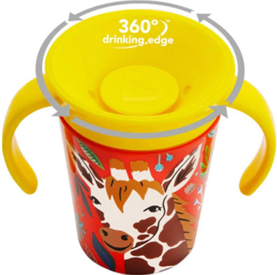 Munchkin Детска Чаша Miracle 360° Wildlove Sippy Cup от Пластмаса Жълта 177мл за 6м+