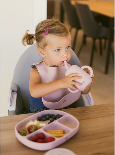 Interbaby Παιδικό Ποτηράκι με Λαβές και Καλαμάκι από Σιλικόνη Γαλάζιο 175ml για 6m+